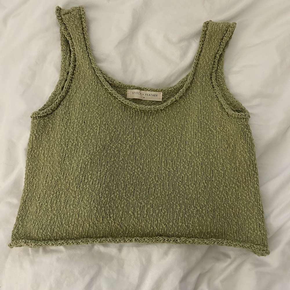 Olive Green Knit Tank Top